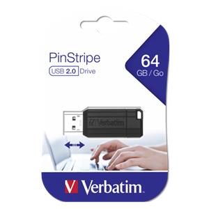 Verbatim 64GB Pinstripe USB 2.0 stick black