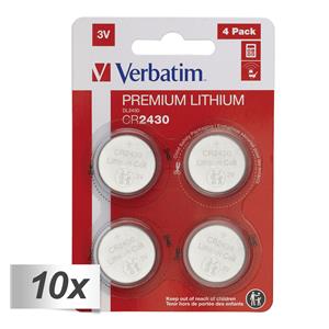 10x4 Verbatim CR 2430 Lithium Batterie           49534