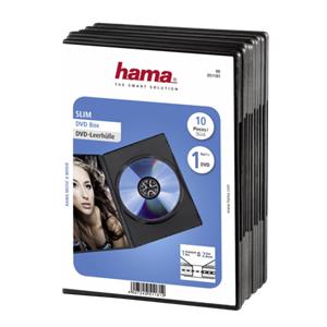 Hama Slim DVD Jewel Case pack of 10, black 51181