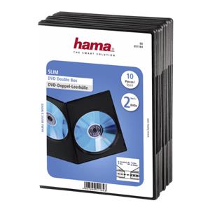 Hama Slim DVD Double Jewel Case pack of 10, black 51184