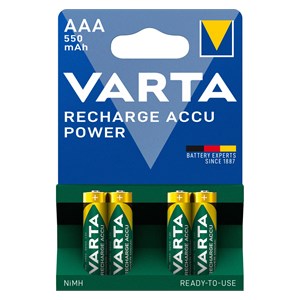 1x4 Varta RECHARGE ACCU Power 550 mAH AAA Micro NiMH