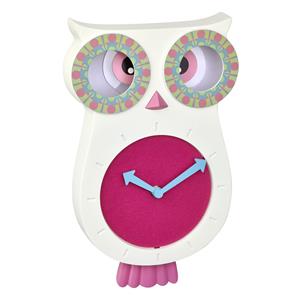 TFA 60.3052.02 white/pink Lucy Kids Pendulum Clock Owl