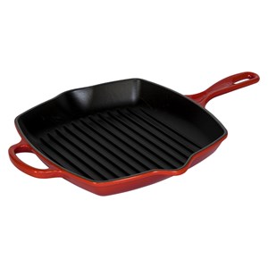 Le Creuset Grill Pan Cast Iron Square Cherry Red 26 cm