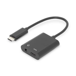 DIGITUS USB Type-C Adapter Type-C to USB-C + 3.5mm Jack