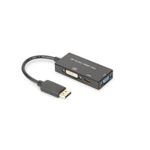 DIGITUS DisplayPort 3in1 Adapter DP/HDMI+DVI+VGA
