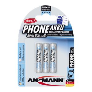 1x3 Ansmann maxE NiMH rech.bat. Micro AAA 800 mAh DECT PHONE