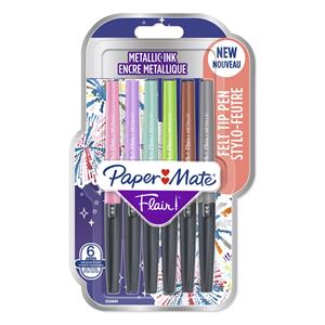 1x6 Paper Mate Flair Metallic Felt Tip Pens M 0,7 mm