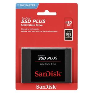 SanDisk SSD Plus           480GB Read 535 MB/s    SDSSDA-480G-G26