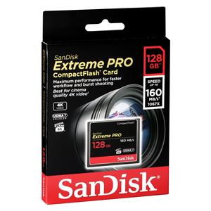 SanDisk Extreme Pro CF     128GB 160MB/s         SDCFXPS-128G-X46