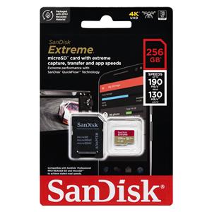 SanDisk microSDXC 256GB Extreme A2 C10 V30 UHS-I U3 memorijska kartica