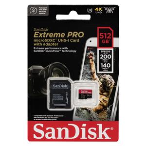 SanDisk microSDXC          512GB Extreme Pro A2 C10 V30 UHS-I U3