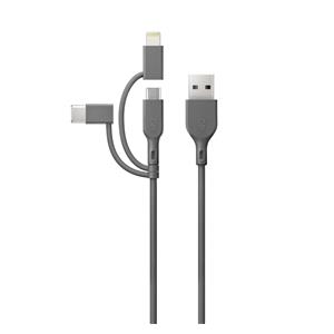 GP CY1N Lade & Sync Cable 1m 3in1 USB-A to Micro/USB-C/Light