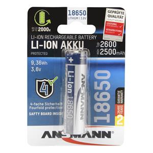 Ansmann Li-Ion 18650 2600mAh 3,6V Akku 9,36Wh 1307-0000