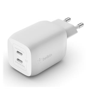 Belkin BOOST Charger 2xUSB-C 65W Charg.PD 3.0 PPS wt. WCH013vfWH