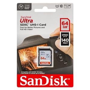 SanDisk Ultra SDXC UHS-I    64GB 150MB/s       SDSDUNB-064G-GN6IN