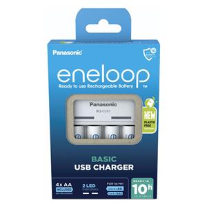 Panasonic Eneloop Basic Charger USB BQ-CC61 incl. 4xAA 2200mAh