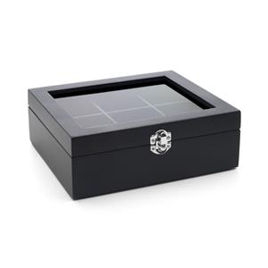 Bredemeijer Tea Bag Box black with 6 compartments       184011