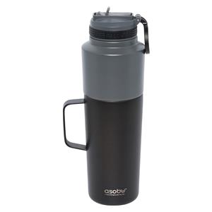 Asobu Twin Pack Bottle with Mug black, 0.9 L + 0.6 L