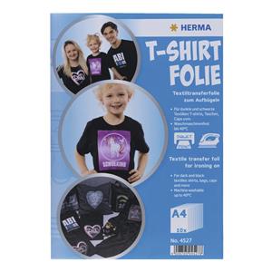Herma T-Shirt Foil A4 f. dark + black Textiles 20 Sheets 4527