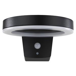 REV LED Solar wall light Round black