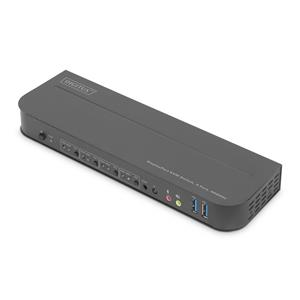 DIGITUS KVM-Switch 4-Port 4K60Hz, 4xDP in, 1xDP/HDMI out
