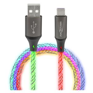 Ansmann USB-A / USB-C Cable with LED Lighting 100cm 1700-0158