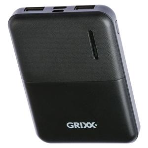 Grixx Powerbank 5000mAh Micro USB & USB-C Black