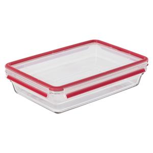 Emsa Clip&Close Glass Food Container 3 L  red