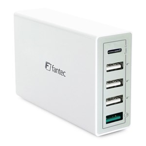 FANTEC QC3-A51 Quick Charge 3.0 40W 5 USB Ports white