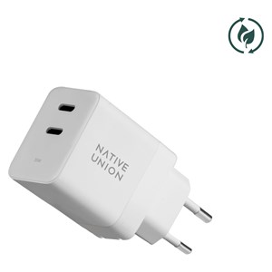 Native Union 35W Dual USB-C Fast GaN PD Wall Charger White