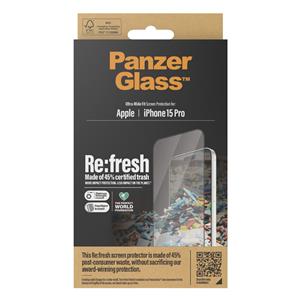 PanzerGlass Screen Protector Recycled Glass clear iP 15 Pro