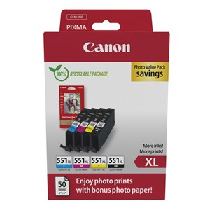 Canon CLI-551XL BK /C /M /Y Photo Value Pack