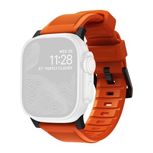 Nomad Rugged Strap Ultra Orange Connector Black 42 /44 /45 /49mm