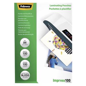 Fellowes A4 Glossy 100 Micron Laminating Pouch 100-pack