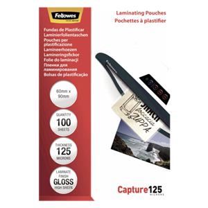 Fellowes Glossy 125 Micron Card Laminating Pouch - 60x90 mm
