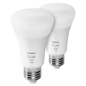 Philips Hue LED Lamp E27 2-Pack Set 9,5W 1100lm White