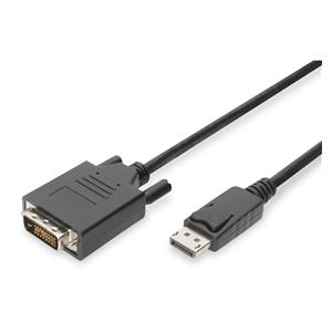 DIGITUS DisplayPort Adaptercable DP - DVI (24+1) St/St 1m black