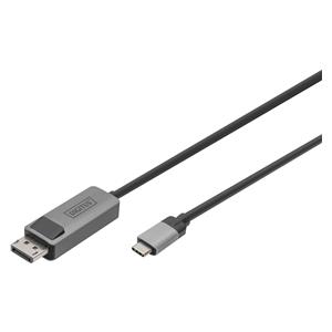 DIGITUS USB Type C / DisplayPort Bidirectional Alu, black 1m
