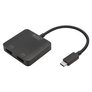 DIGITUS 2-Port MST Video Hub USB-C/2x DisplayPort 4K/60Hz