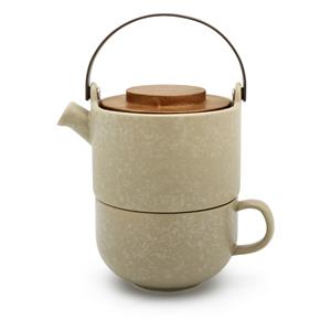 Bredemeijer Tea-for-one Umea beige / Acacia Lid  142024