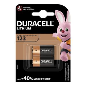 1x2 Duracell Lithium CR123A Photo Battery 3V 1400mAh CR17345