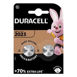 1x2 Duracell CR 2025 Lithium Coin Battery