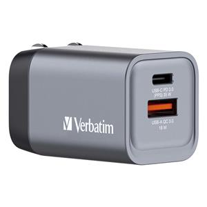Verbatim GNC-35 GaN Charger 34W 1xUSB-C PD, 1xUSB-A QC 3.0 32200