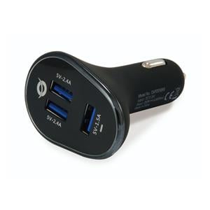 Conceptronic CARDEN06B 3-Port 31.5W USB-Car-Charger