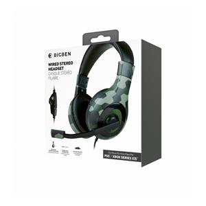 Bigben stereo gaming slušalice PS5 40mm speakers, 3.5mm jack Cammo