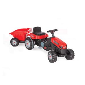 Traktor na pedale s prikolicom - crveni
