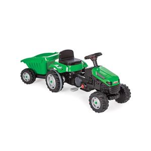 Traktor na pedale s prikolicom - zeleni