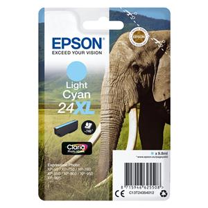 "Epson Tinte 5LB 24XL ink cartridge light cyan high capacity 9.8ml 740 pages 1-pack blister without alarm"