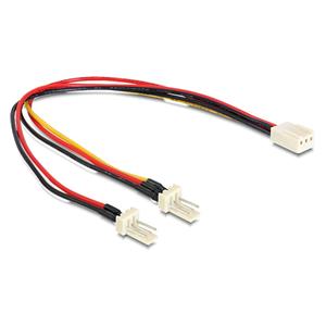 Internal Delock fan Y cable 3 pin socket &gt; 2 x Molex 3 pin plug 22cm
