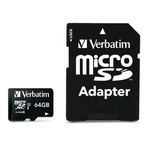 "CARD 64GB Verbatim Pro MicroSDXC 90MB/s +Adapter"